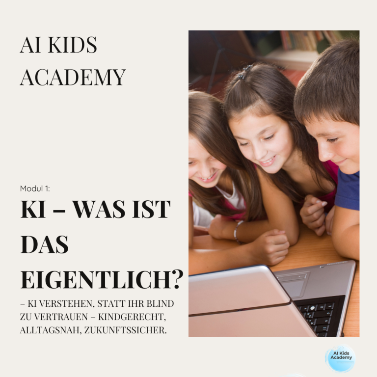 Kind mit Tablet am Schreibtisch – Modul 1 ‚KI – Was ist das eigentlich?